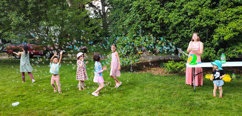 Image of children and bubbles